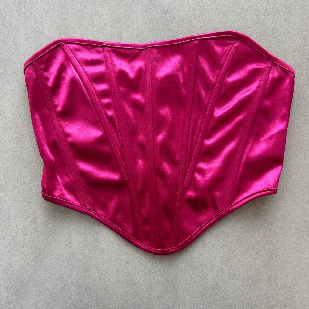 Elegant Pink Satin Corset